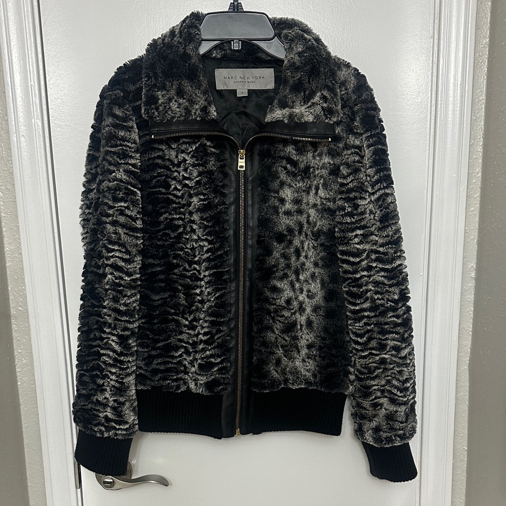 Marc New York Black and Gray Teddy Jacket